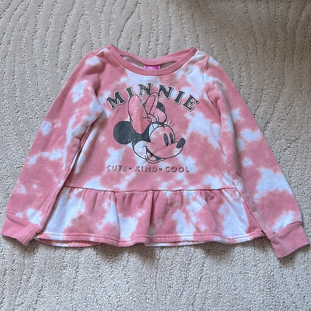 Disney Minnie Mouse Peplum Tie Dye Sweatshirt